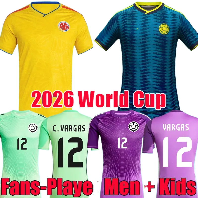 Colombia Jersey 2026 World Cup Soccer Jerseys Copa America LUIS DIAZ FALCAO JAMES Home Cup 2025 26 27 Colombia Football Shirt CUADRADO Men Kids Kit Camiseta De Futbol