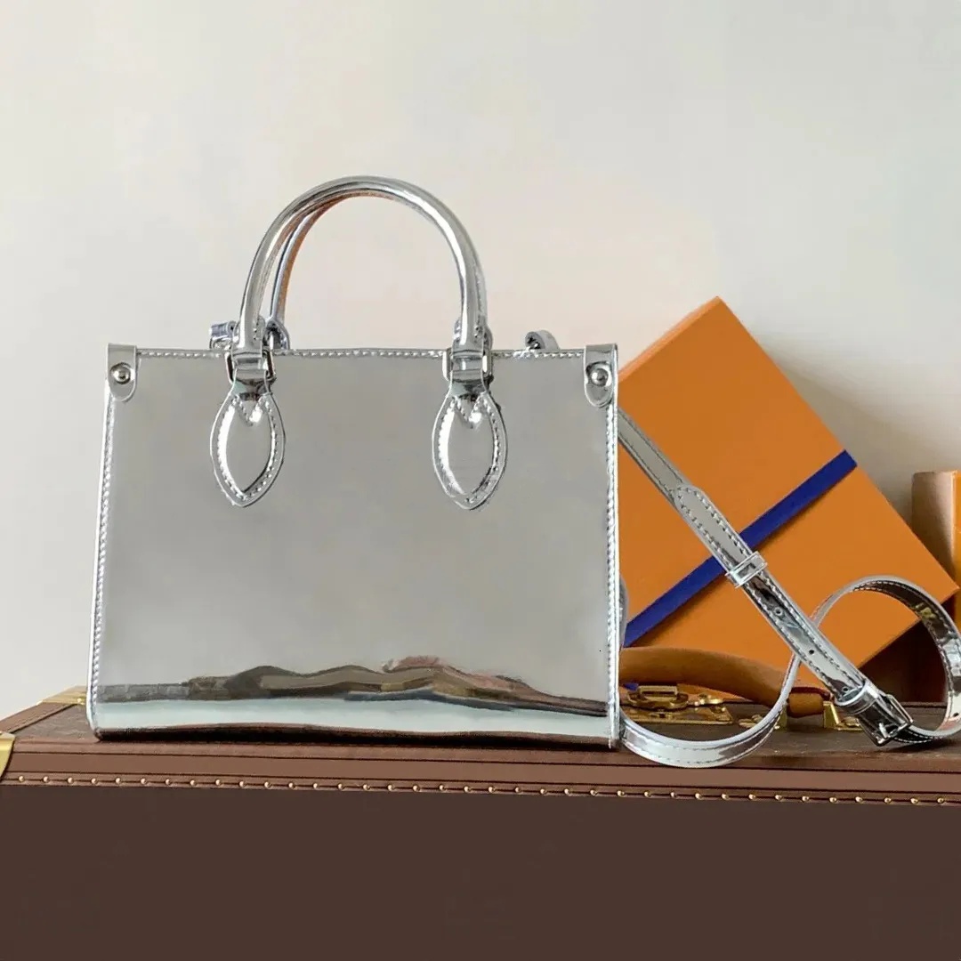 12A Upgrade Mirror Quality Designer Embossed Tote Bag 25cm Pm Handbags for Women Genuine Leather Shoulder Bag Strap Silver Crossbody Purse with Box M26373