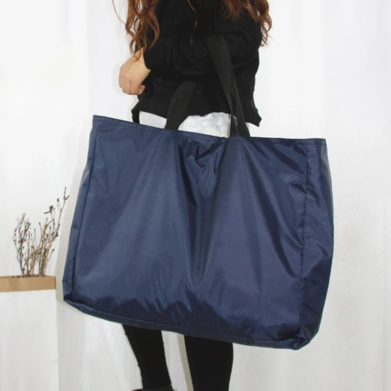Shopping bag solid color zipper large capacity shopping washable and reusable simple outdoor heavyduty fashion 250408