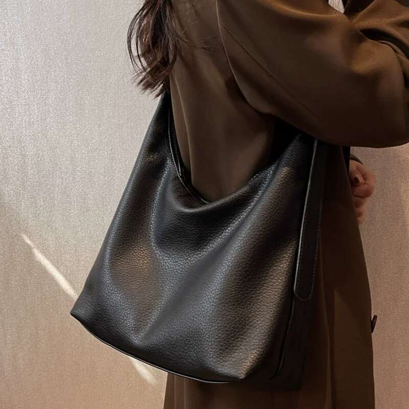 Fashion Soft PU Leather Tote For 2025 Trend Female Simple Large High Capacity Shoulder Women Handbags Messenger Bags