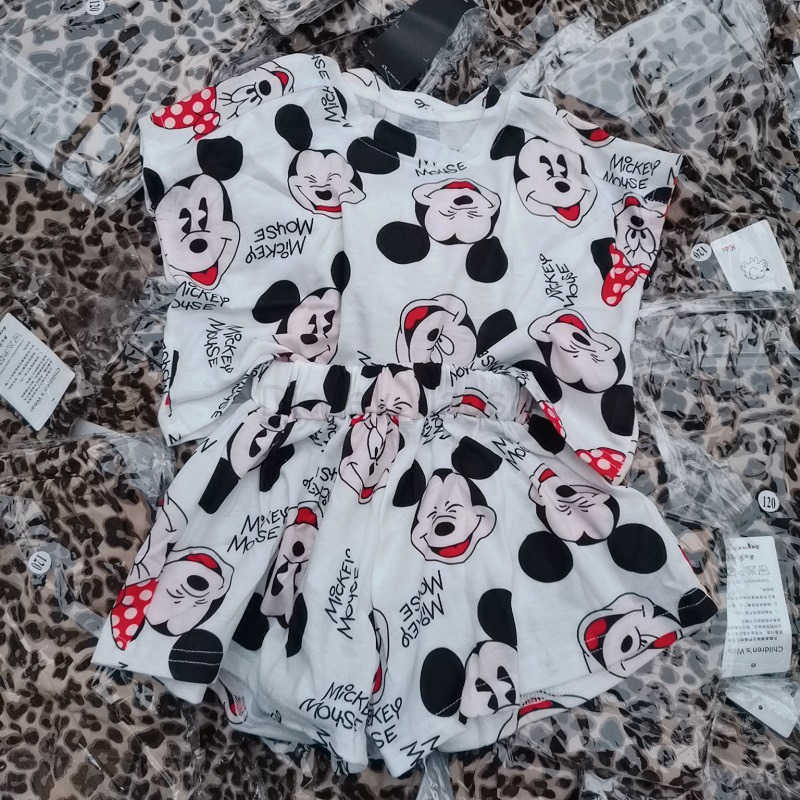 Disney 2024 Summer New Set for Cute Cartoon Trendy and Fashionable Two Piece Set for Boys and GirlsXJ250409