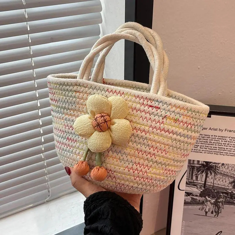 Womens Bag Summer Harajuku Leisure Kawaii Fashion Tourism Beach Handbag Weaving Portable Durable Large Capacity 250408