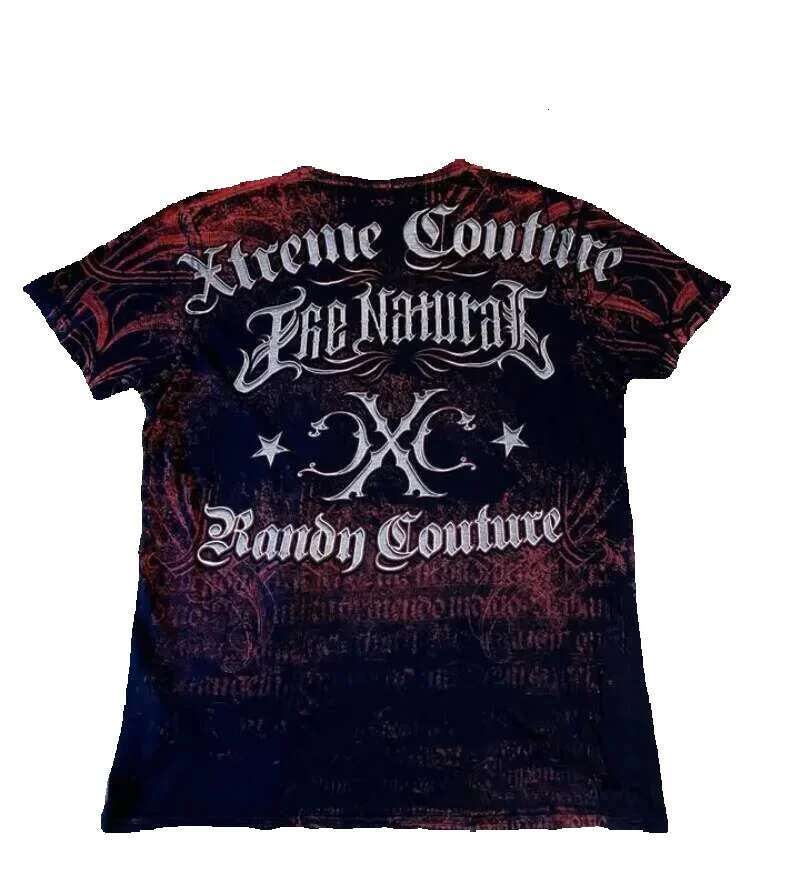 Xtreme Couture Sacred Wings Men's Retro Garbage Style Pattern Gothic Street Fashion T-shirt Short Sleeve