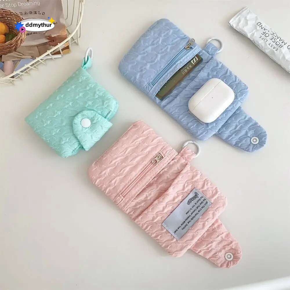Canvas Candy Color Bubble Zipper Mini Cash Wallet Coin Purse Portable Cloth Envelope Wallets Women ddmythur