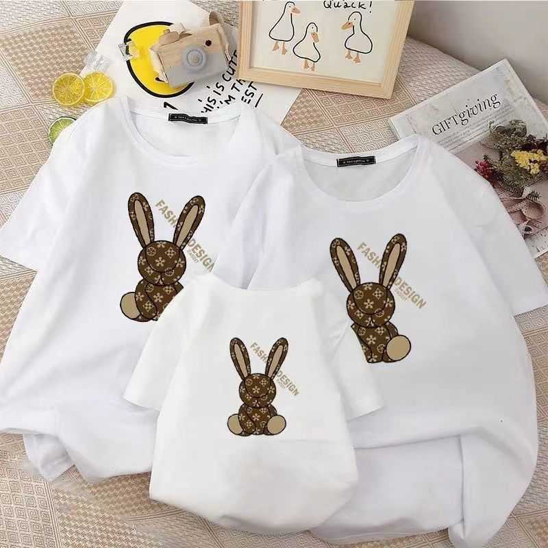 Family of three summer clothes mens and womens short sleeved T-shirts womens clothing western-style siblings clothing half sleeved tops big kids S2548