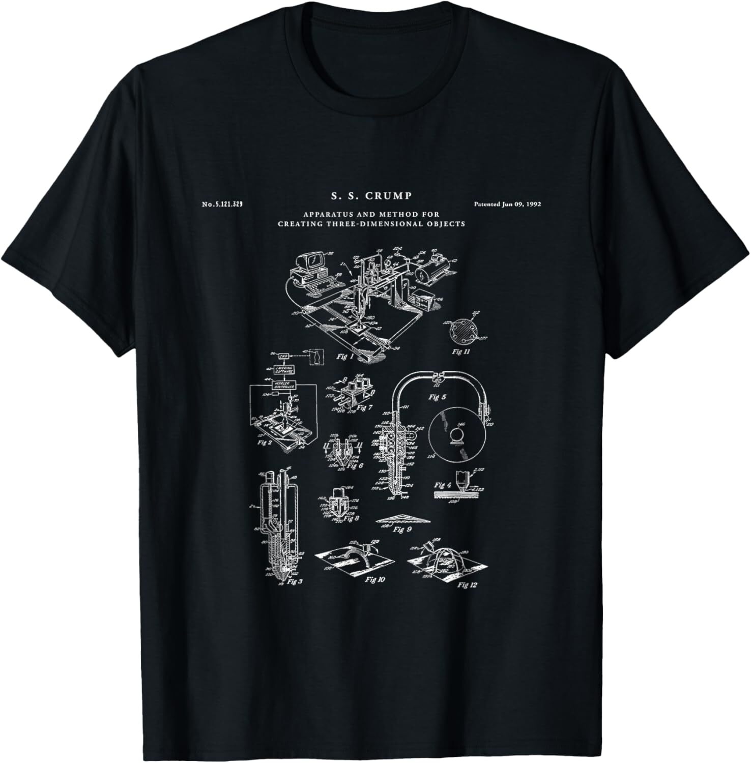 T shirt for Mens 3D Printer Patent t-shirt - engineer t-shirt Graphic Tee Casual Tops Clothes Short sleeve