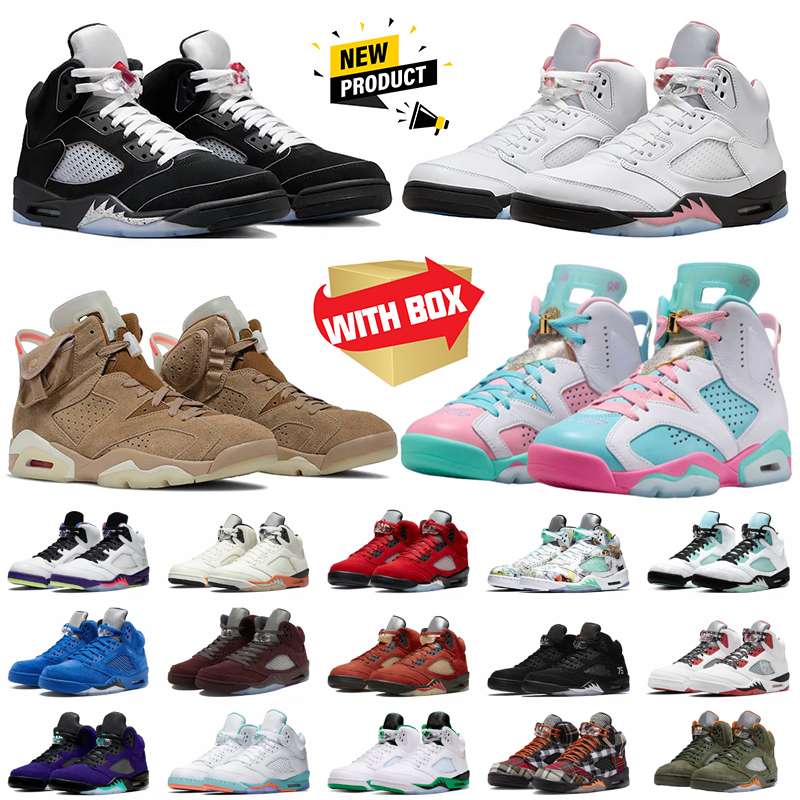 Basketball Shoes Designer 5s Black Reverse Metallic Blue Raging Bull Sail Lucky Green Doernbecher Fire Red What The 6s Sneakers 36-47