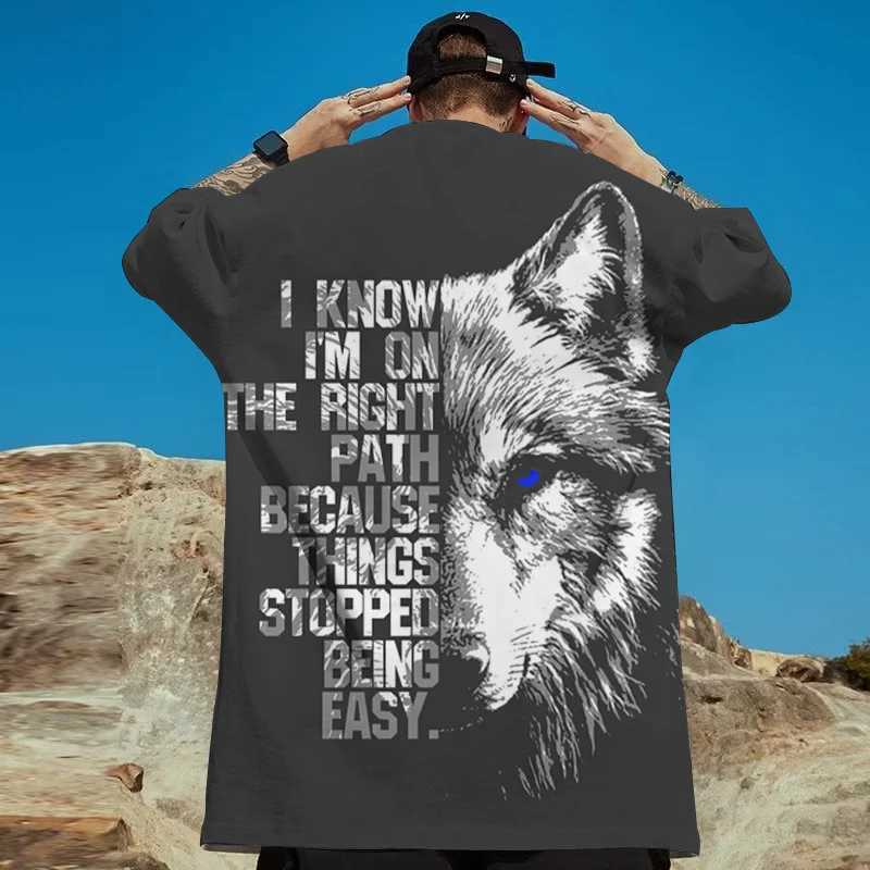 Animal mens T-shirt 3D wolf print street Harajuku short sleeved top T-shirt summer casual sportswear loose oversized T-shirtXJ250409