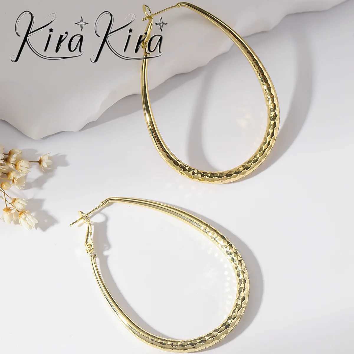 Golden Glossy Spring Fastener Egg-shaped Earrings Hypoallergenic Copper Z250408