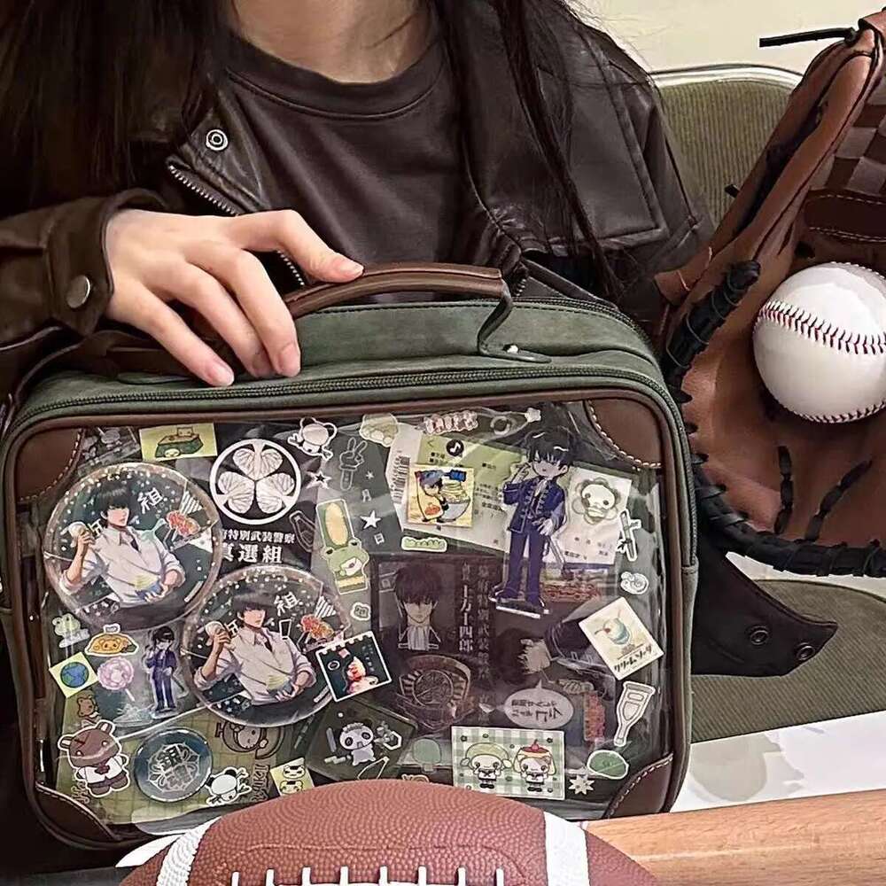 Cute Transparent Versatile Shoulder Bag Itabag Japanese Crossbody Handbags Women PU Leather JK Uniform Bags