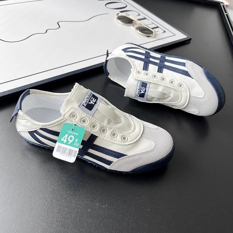 2025 Spring New One Step Canvas Shoes Forrest Gump Shoes Casual Shoes Versatile Lazy Shoes Low Top Shoes Couple Board Shoes