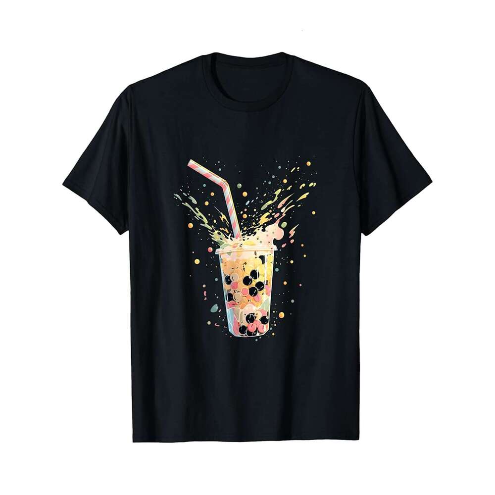 Designer T shirt Boba Bubble Tea Kawaii Bobalicious Because Adulting Is Hard - 220g T shits