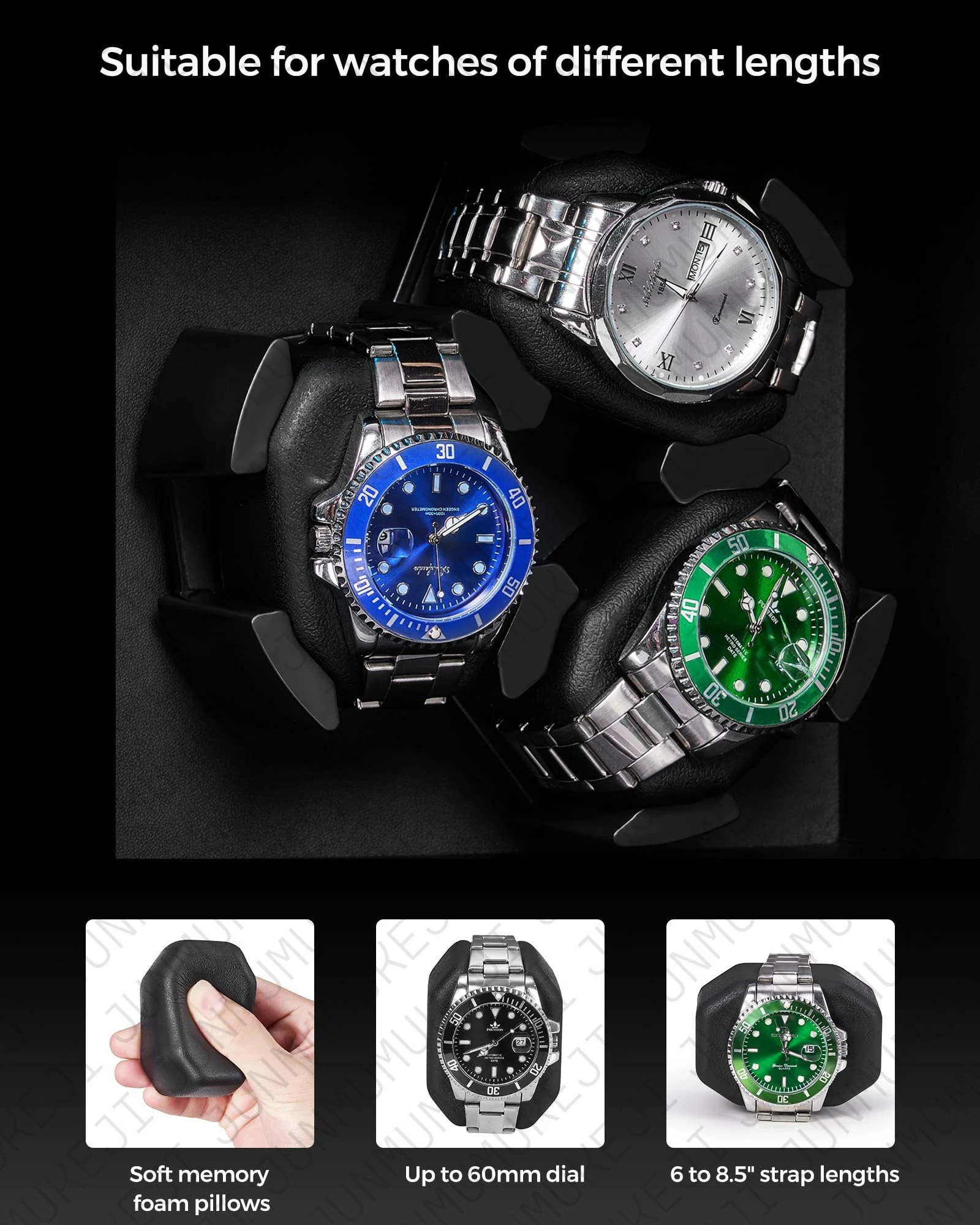 6 Slots Watch Winder for Automatic Watches Storage Box Automatic Winder Use USB Cable Mabuchi Mute Motro 250407