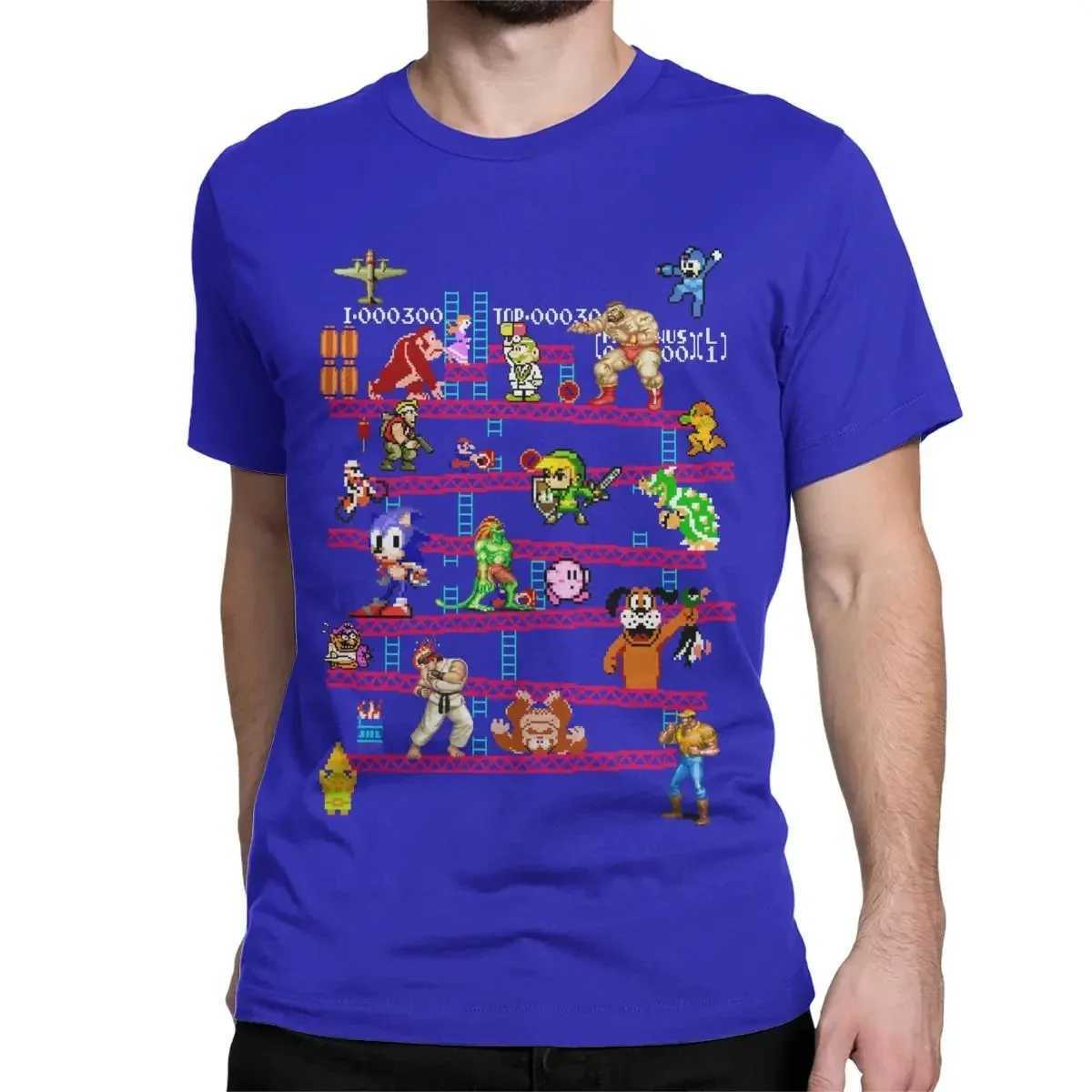 Arcade game mens collage T-shirt FC console retro style T-shirt round neck short sleeved T-shirt gift creative topXJ250409
