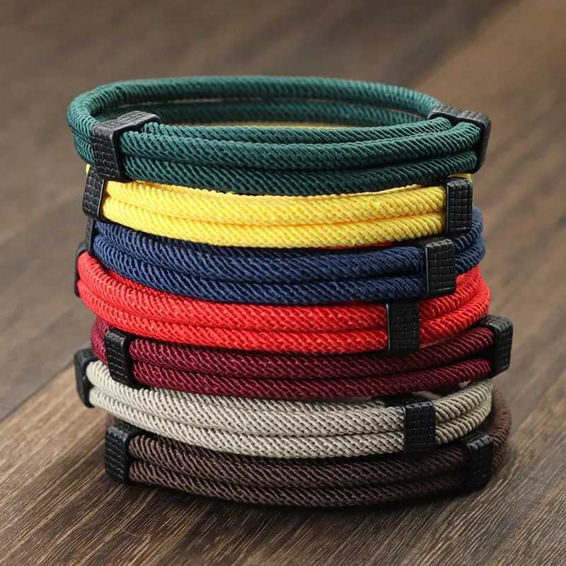 Noter New Fashion Rope Bracelet Unisex 4mm Nylon Thread Adjustable Braclet Couple Braslet Outdoor Navigation Leisure AccoriesC250408