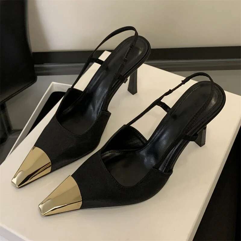 Eilyken Street Style Pointed Toe Women Pumps Fashion Sgbacks Thin High Heels Elegant Stripper Prom Ladies Sandals Shoes