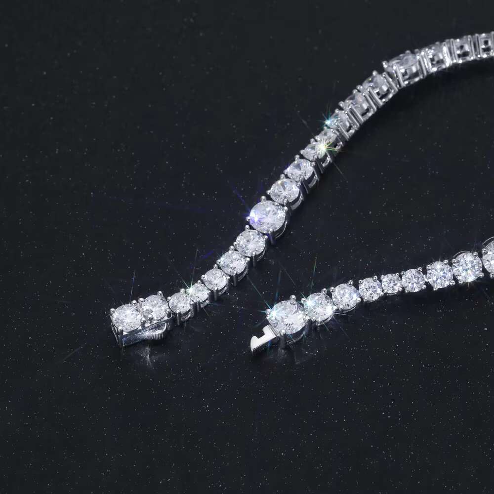 Wholesale Custom Fashion 925 Silver Lab Diamond GRA Moissanite Zircon Tennis Sterling Bracelet