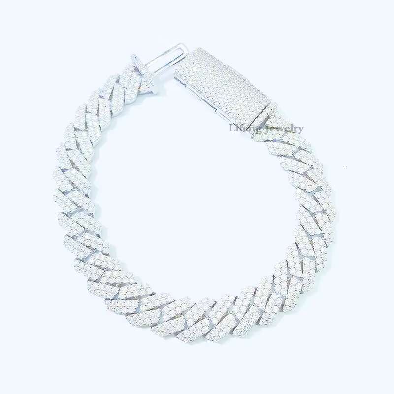 New Hot Sale Hip Hop Fashion Jewelry Bracelets S925 Silver Custom Length Cuban Bracelet Exquisite Luxury Bracelet for Men