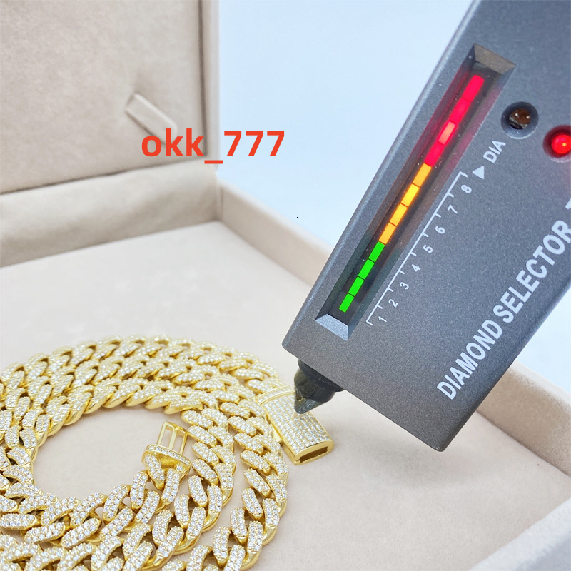 Sterling Silver 925 10mm Cuban Moissanite Jewelry Miami Cuban Link Chain