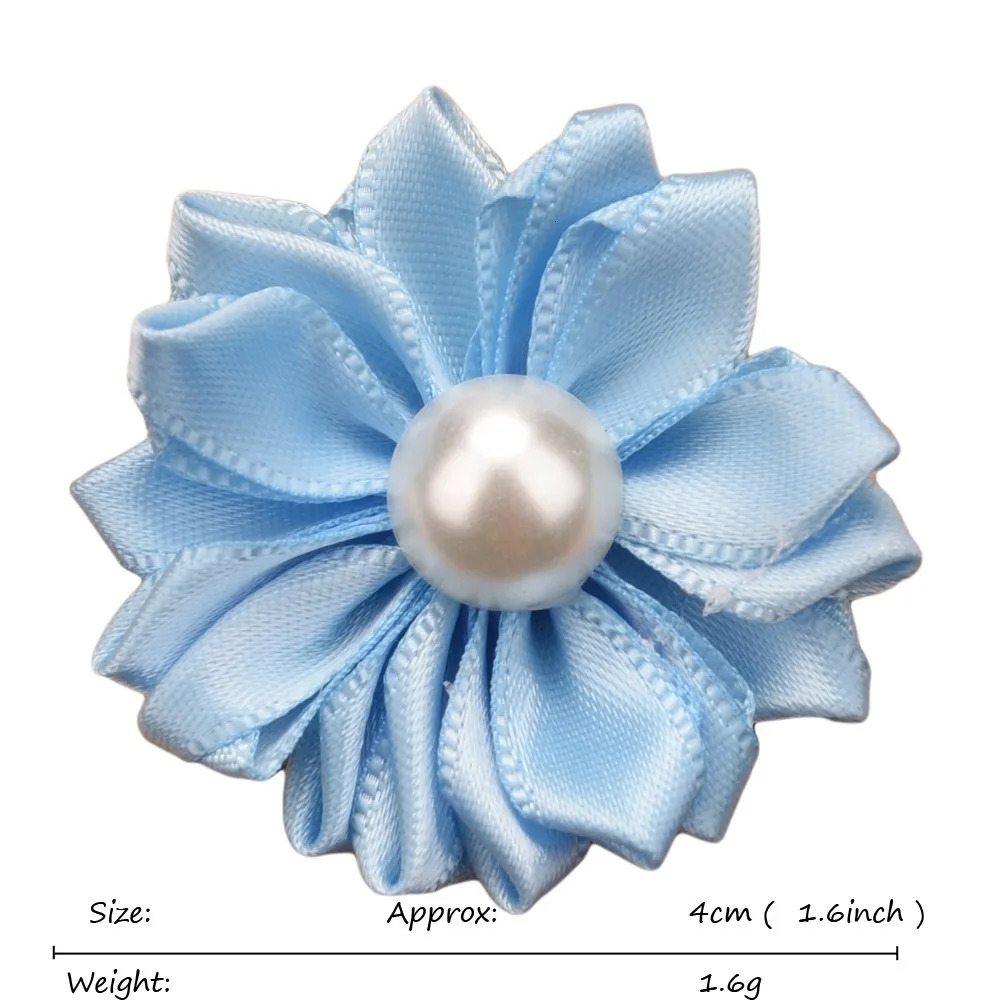 400 pieces of Kawaii baby girl hair clip and bow accessories with pearl center girl headpieces and ribbon flowers 250409