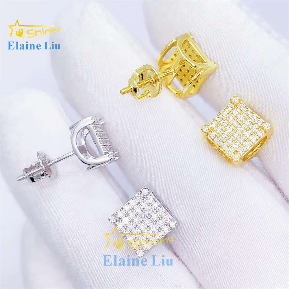 Fashion Jewelry High Quality Vvs Moissanite Diamond 925 Sterling Silver Moissanite Stud Earrings