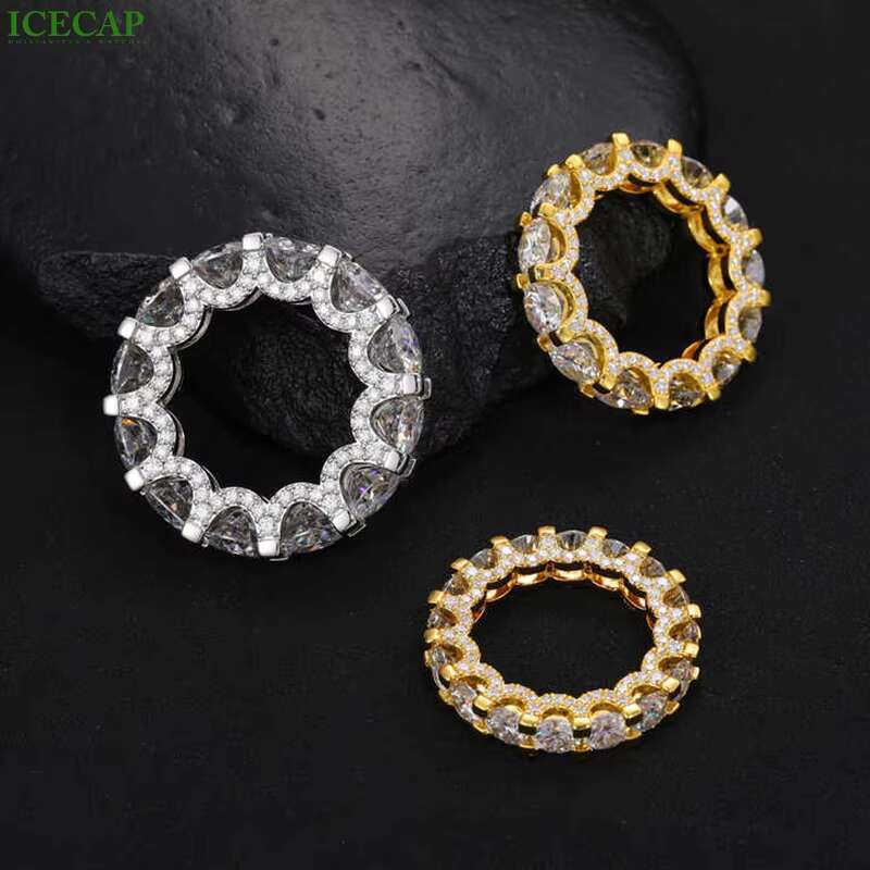 Luxury Custom VVS Moissanite Diamond Jewelry Ring Gold Plated 925 Sterling Silver Wedding Ring for Men Women Iced Out Charm Ring