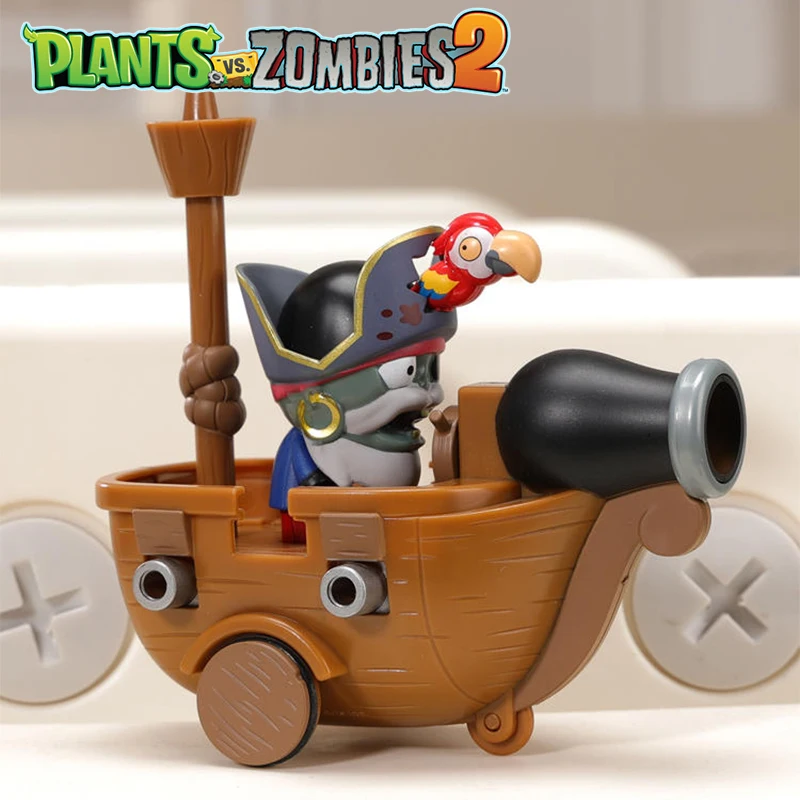 Plants Vs Zombies 2 Licensed Pirate Ship Zombie Pull-Back Vehicle Battle Set Bulk Stock - Action Figure Collectible Toy with Combat Game Interactive P