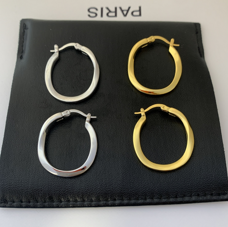 INS Fashion Smooth Hoop Earring Designer Geometry Huggie Dangle Earrings Lovers Gift Eardrop aretes orecchini for Women Wedding Party Jewelry