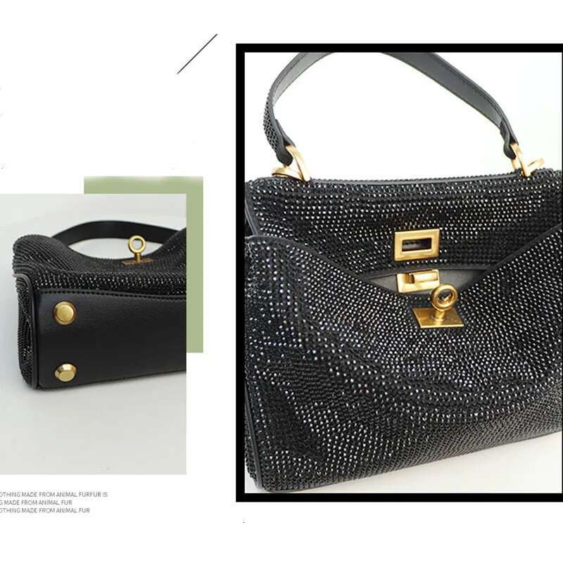 2024 Autumn/Winter New Women's Tote Light Shining Water Dia Handbag Fashion Casual Mini Lock Leather Bag