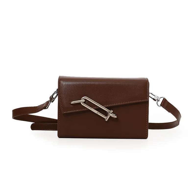 Vintage Fashion Interlock Series Lock Box High End Commuting Single PU Unisex Shoulder Slant Cross Underarm Bag