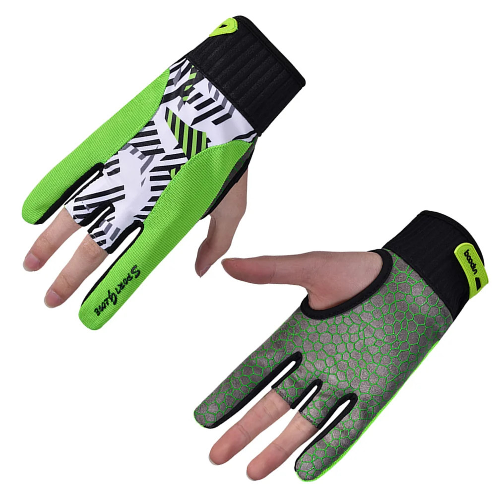 Three finger exposed bowling gloves wrist support adjustable tight non slip silicone pattern sports gloves 250409