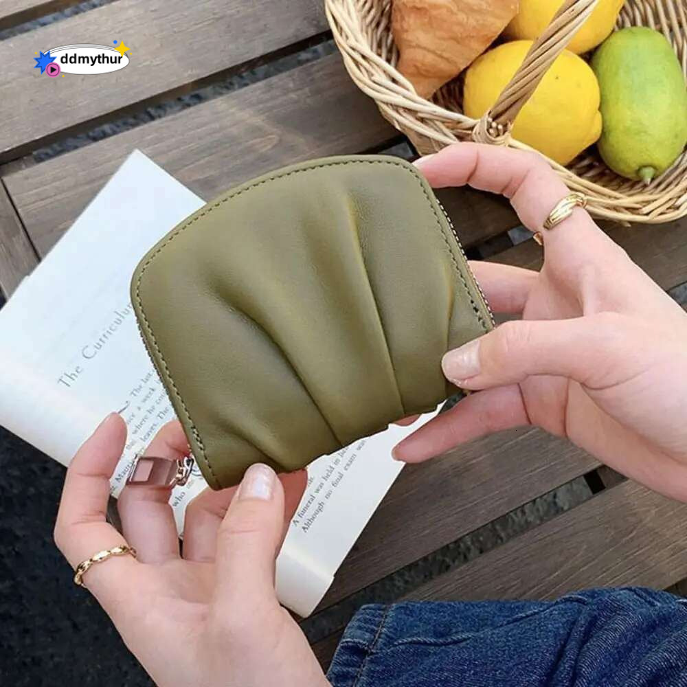 Folded Coin Purse Fashion PU Zipper Women Handbag Solid Color Short Wallet Female ddmythur