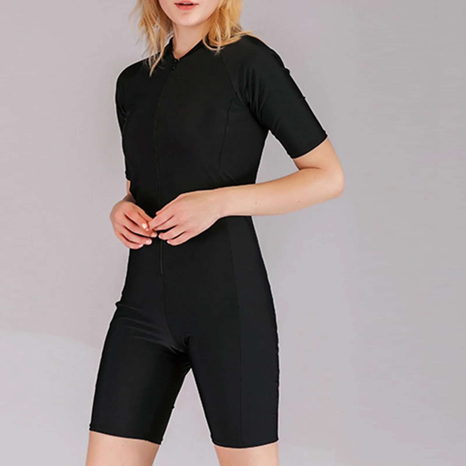 Dongdumaoyi Women S Swimsuit Wetsuit Summer Slim Fit Sunscreen Surf Suit Womens Rash Guard Boyleg Athletic Swimwear