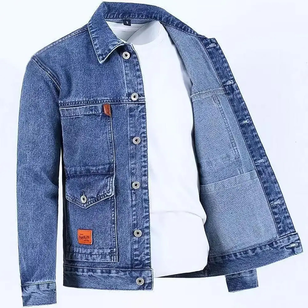 Mens autumn jacket fashionable long sleeved hiphop mens denim dating spring 250409