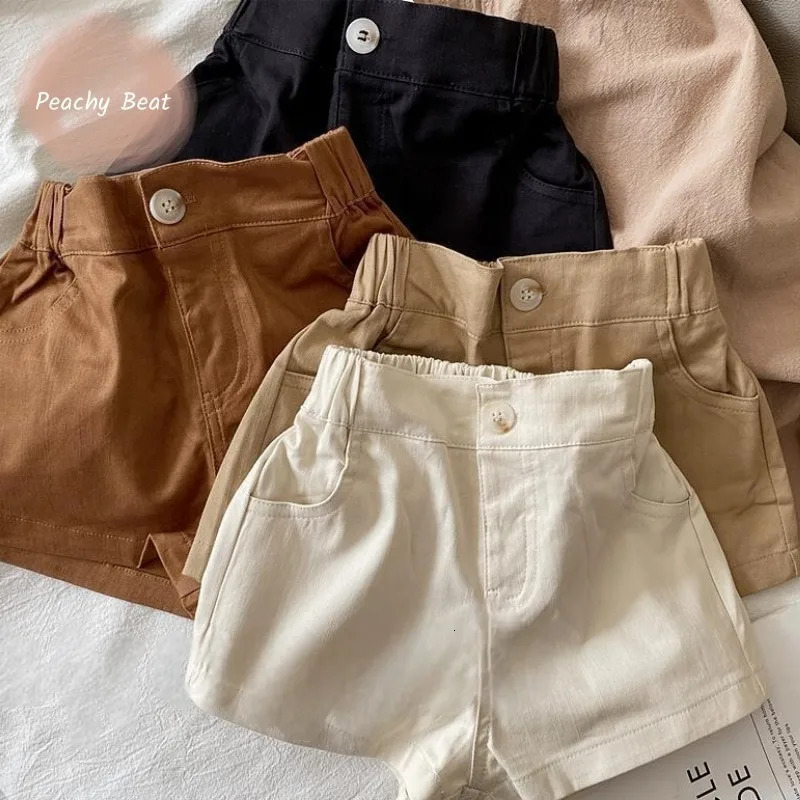 Fashion baby girl boy cotton shorts baby toddler solid color shorts spring and summer casual clothing baby clothing 18M-10Y 250409