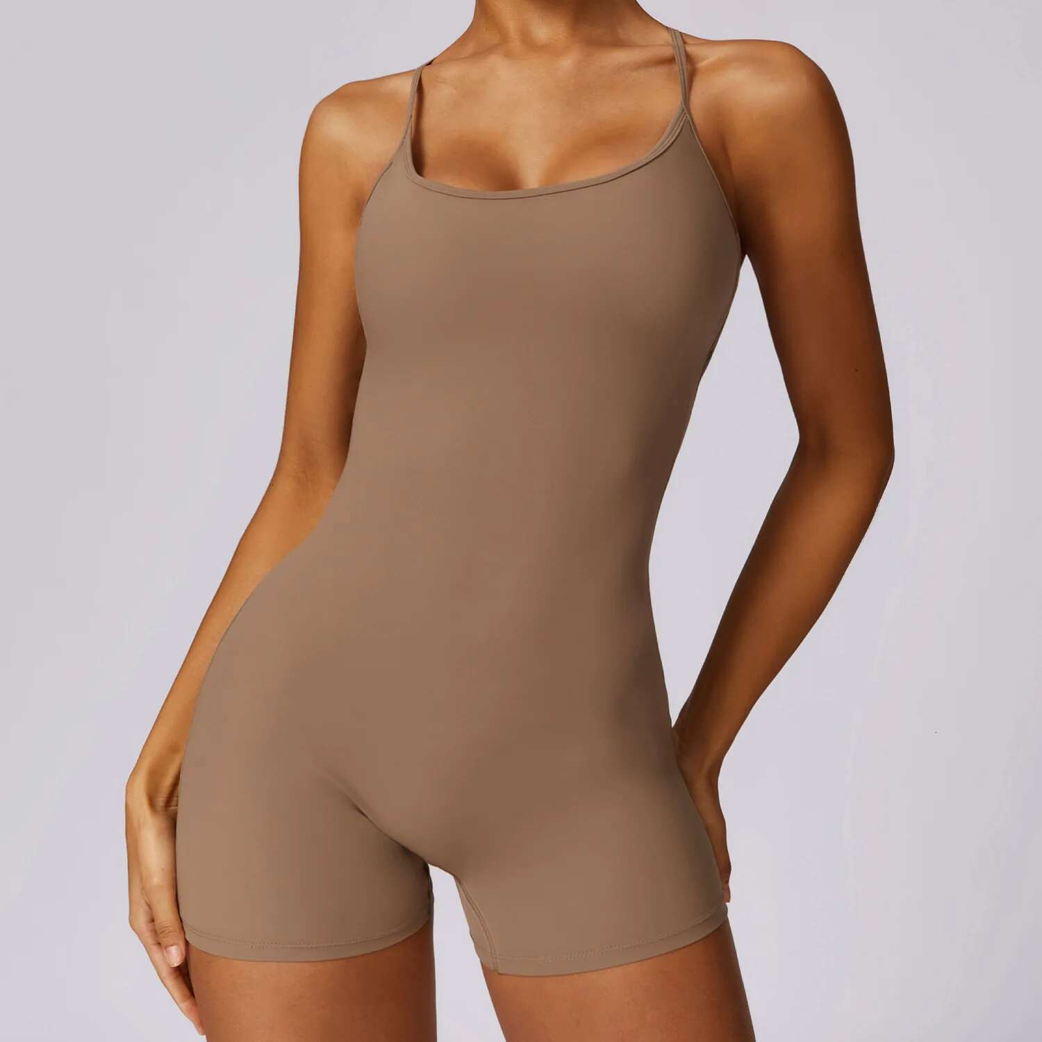 Cross Straps Sport Romper Overalls Activewear Yoga Shorts Jumpsuit Women GYM Scrunched Seam Butt Sports Playsuits