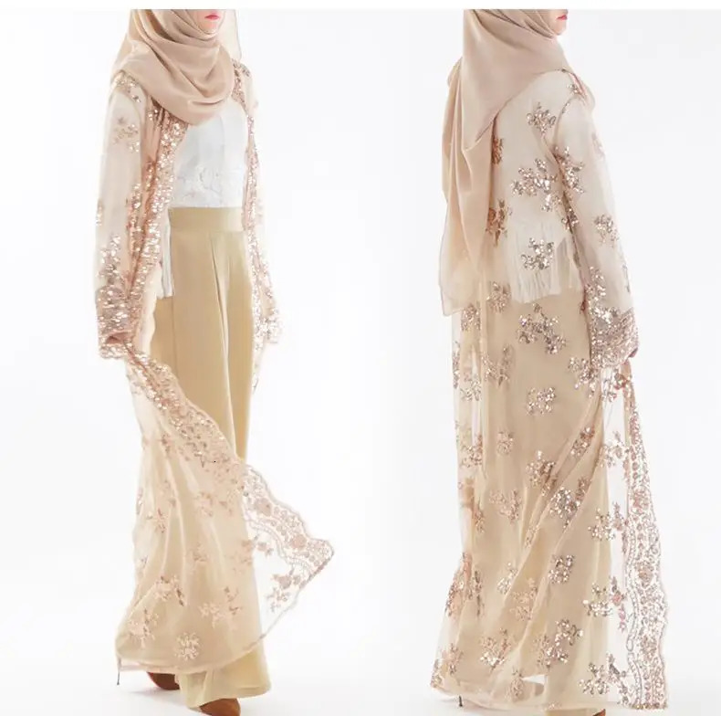 Eid al Fitr Shining Open Kimono Abaya Muslim Women 250409