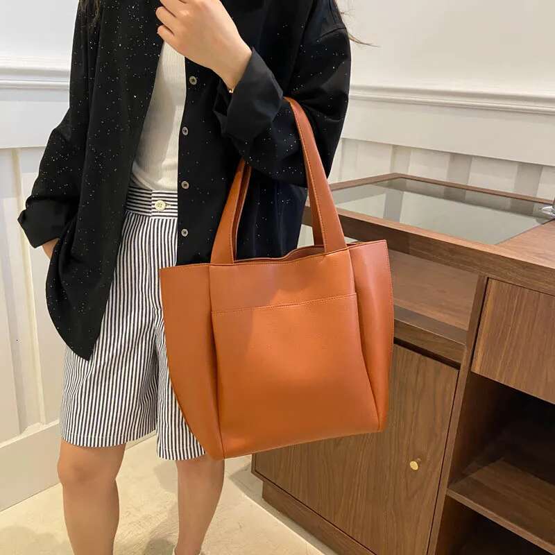 MOODS Zippered Tote Bags For Women Litchi Pattern Soft PU Leather Big Capacity Shopper Shoulder Bag 2024 Designer Handbag
