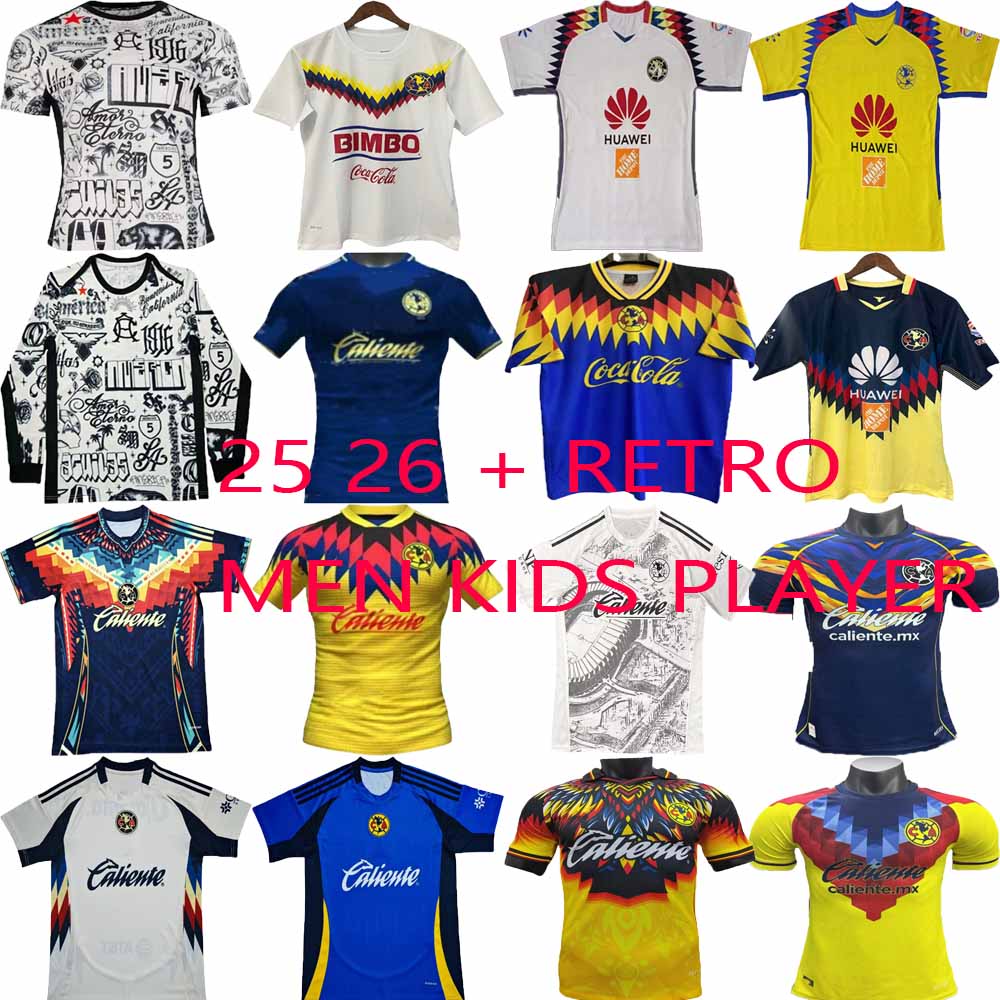 Club America 2025 2026 Men's Soccer Jerseys Home Away 3rd Training Vest BicampeON Patch 25 26 Football Shirt kids kit