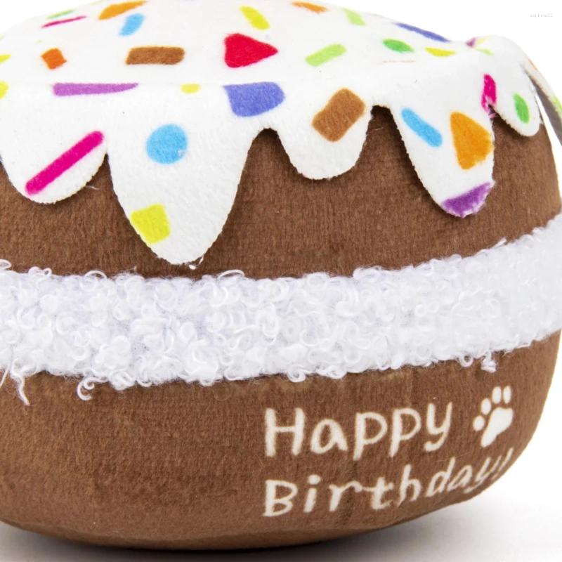 Update Wholesale Dog Toy Pet Birthday Cake Candle Decoration Girl Boy Gifts Squeaky Plush