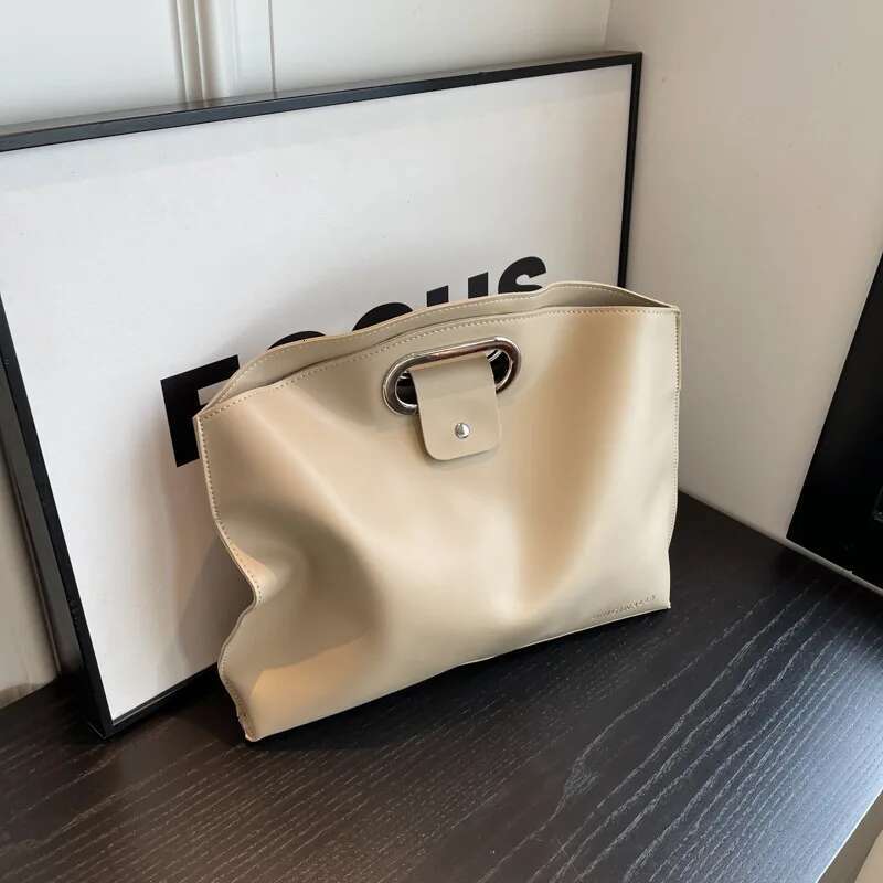 Simple Senior Sense Women's New Trend Of Fashionable Large-Capacity Clutch Bag Work Commuting Handheld Briefcase