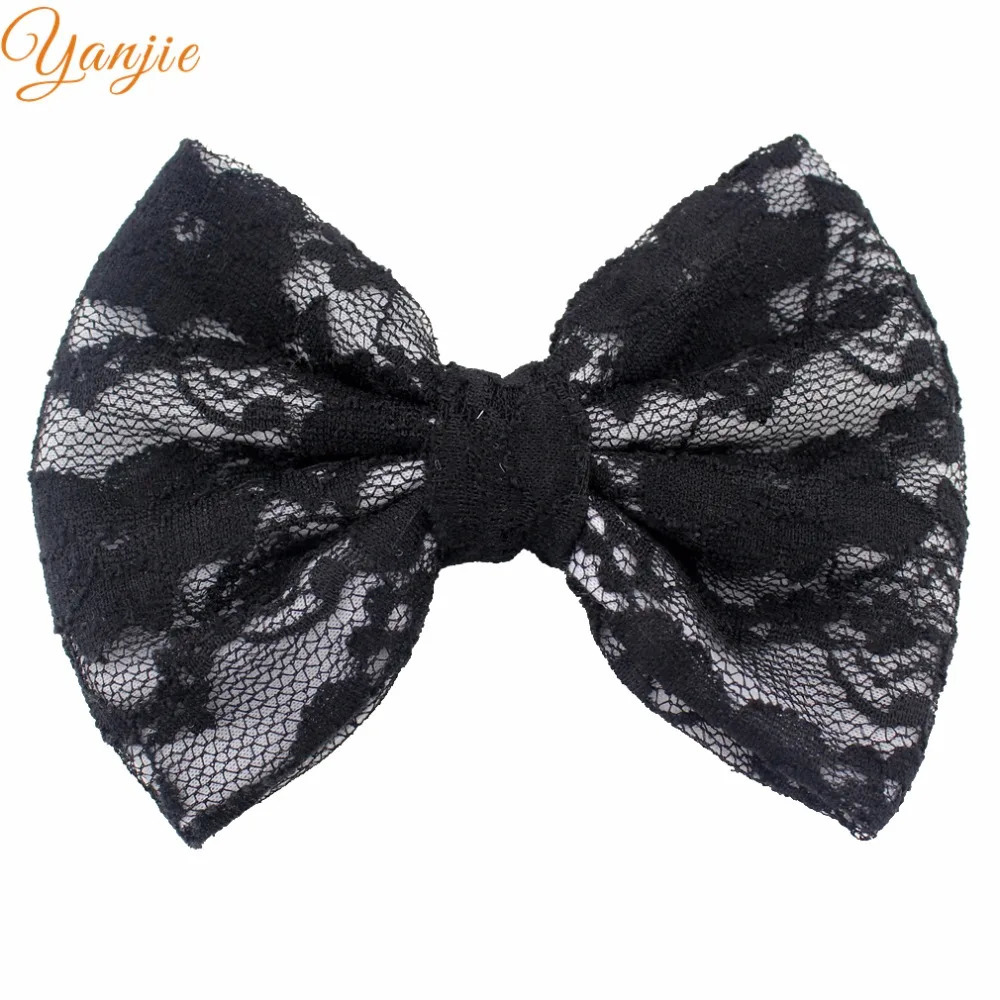 10 pieces/batch of fashionable lace cotton childrens girls 5 hair bow bucket selling DIY womens hair accessories headband hair clip 250409