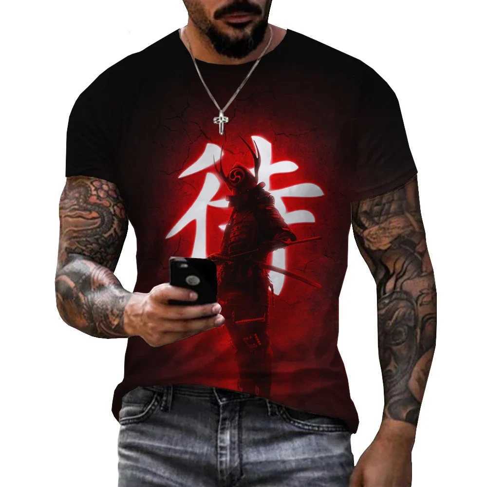 Japanese Samurai 3D printed T-shirt Warrior Bushido streetwear O-neck oversized T-shirt short sleeved mens fashion casualXJ250409