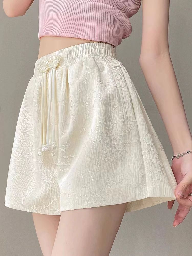 2025S Designer Shorts For Women Summer Thin Fit Loose Slimming Plus Size High Waist Fat Mm Chinese Style Wide Leg Shorts Children S Casual Hot Sports 