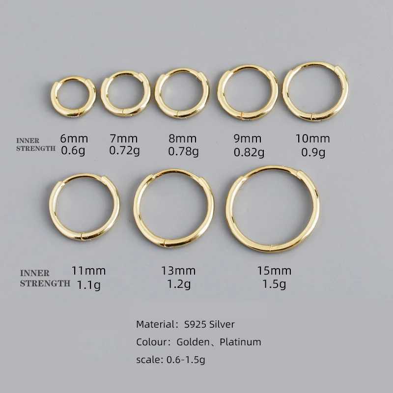 WANTME 925 Sterling Silver Fashion Simple Huggies Ear Buckle Accessories Minimalist Charm Ear Hoop Earrings for Women Jewelry Z250408