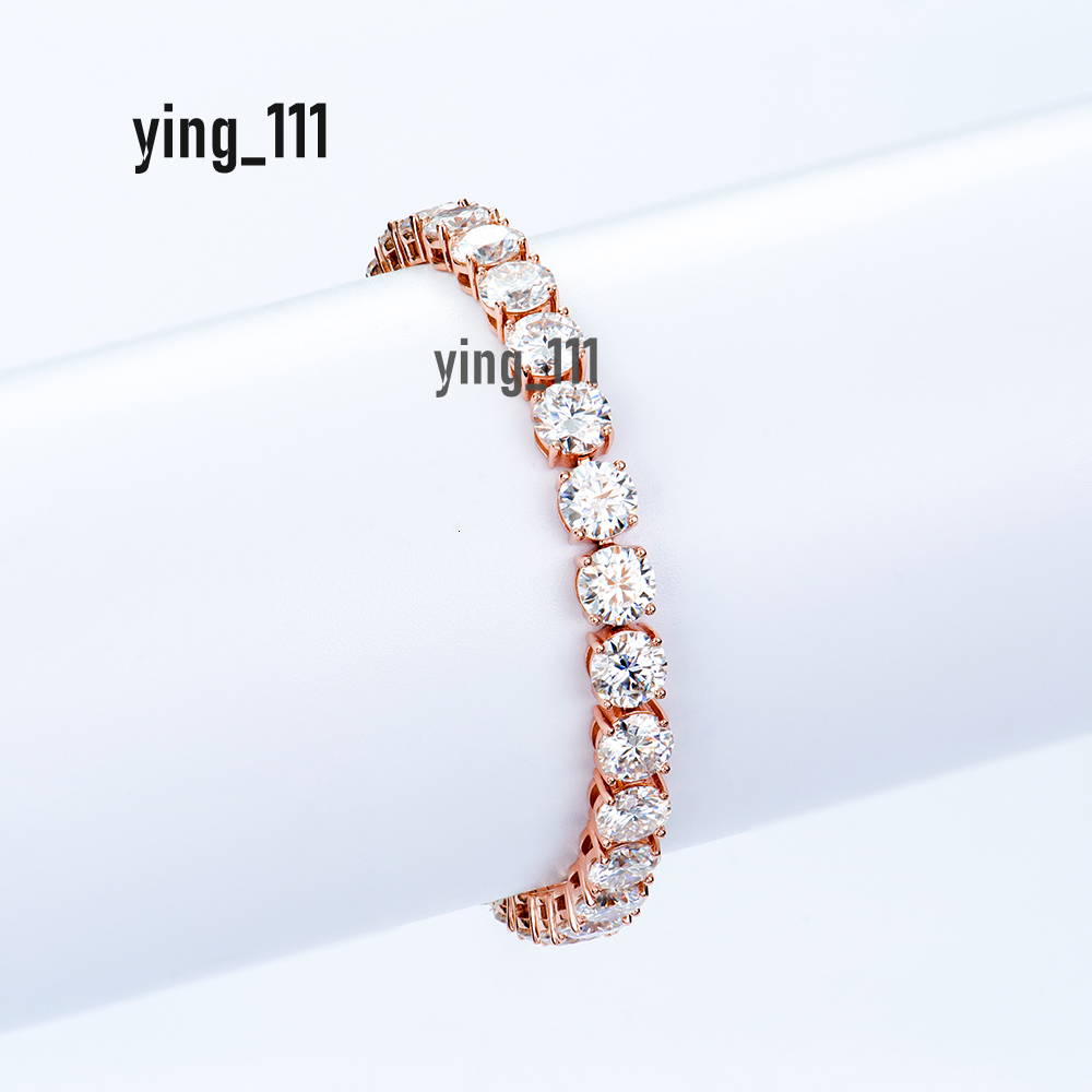 Wholesale Bulk Order Fast Delivery Luxury Women Gift 6mm Rose Gold Plated 925 Silver Mossanite Moissanite Tennis Bracelet