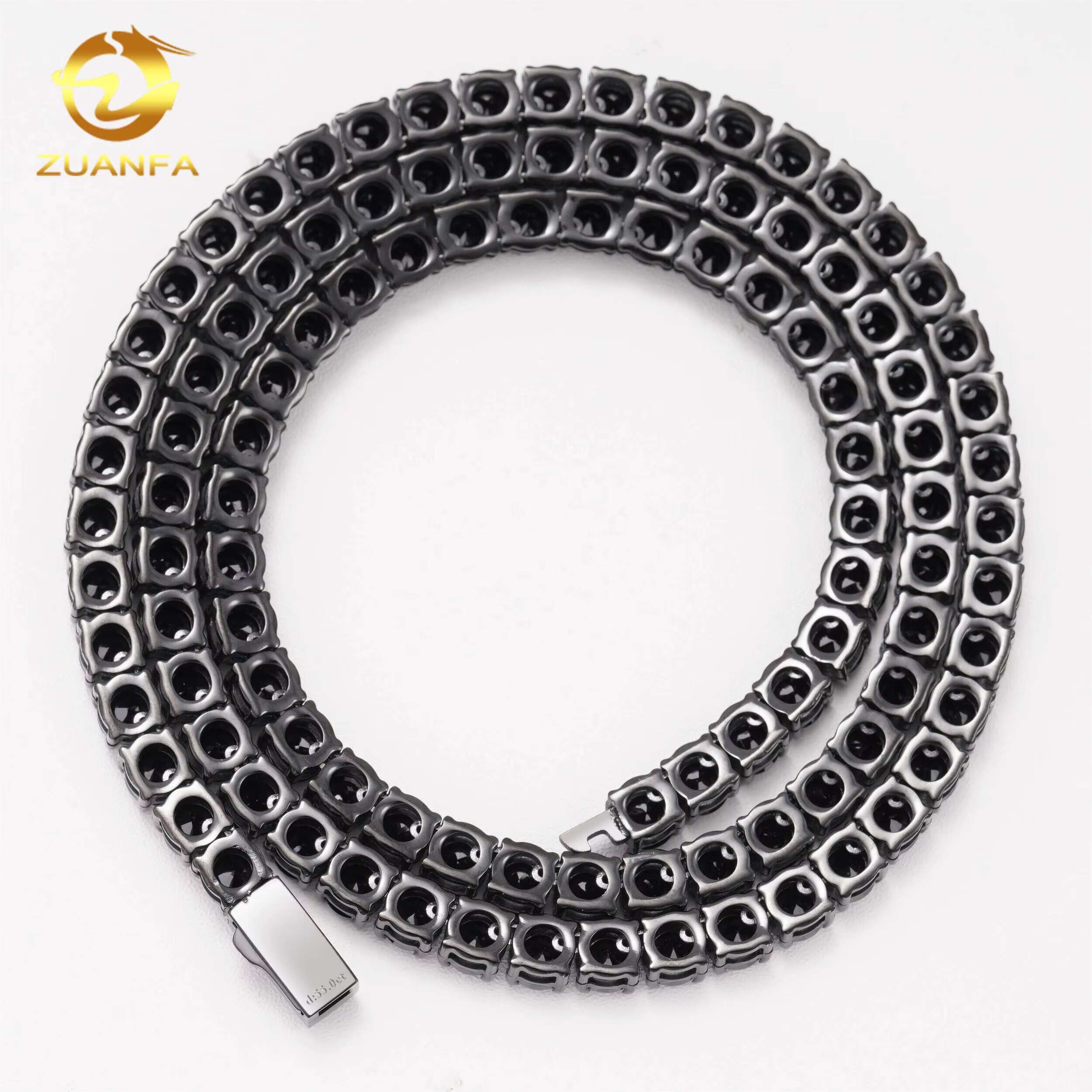 Ready to Ship Tennis Bracelet Lab Diamond No Tarnish Stainless Steel 316L Vvs Black Moissanite Tennis Chain