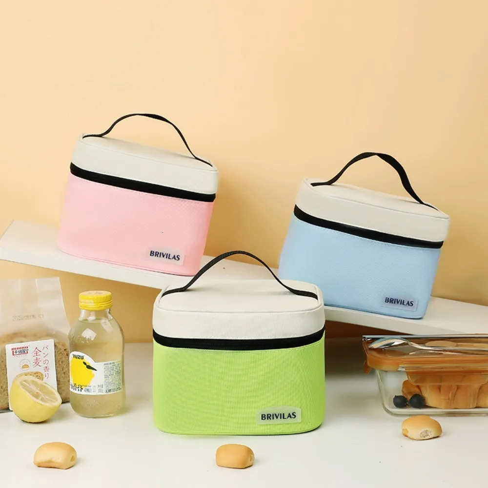 Square insulated bag waterproof and oil resistant large capacity lunch student work portable 250408