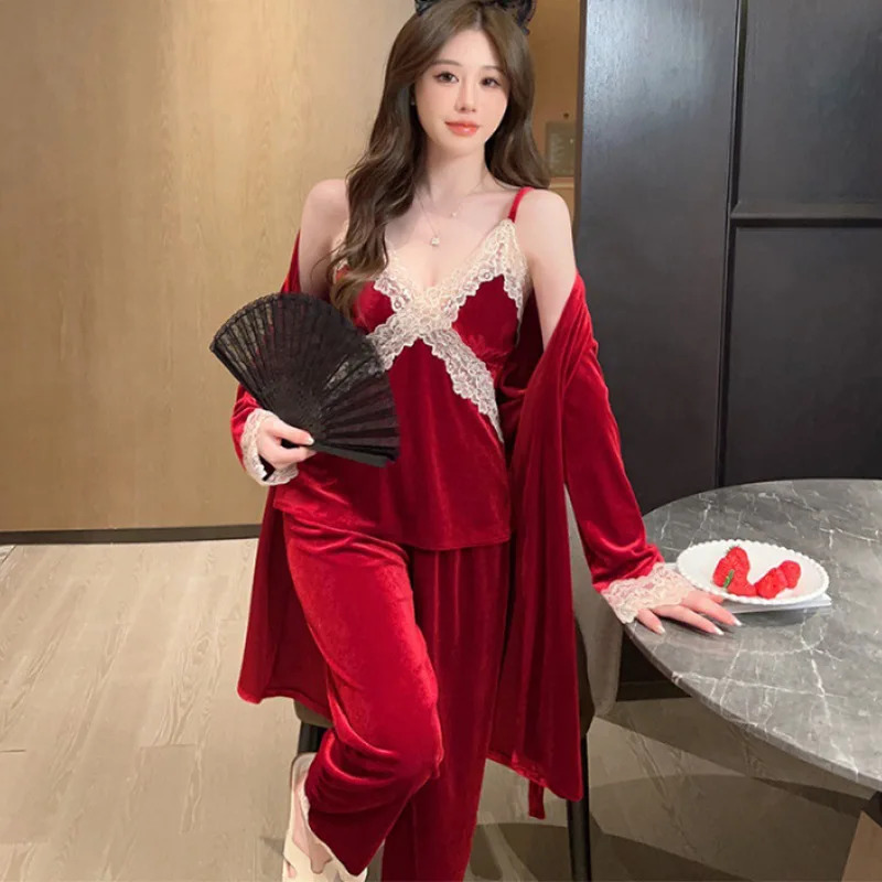 Sexy lace lingerie bathroom silk satin home clothing evening gown sleepwear womens 250409