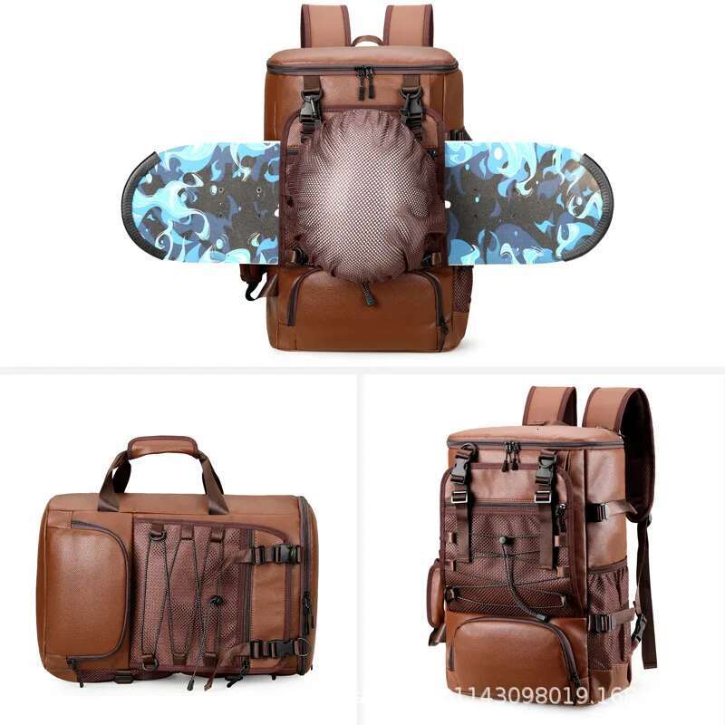 PU Leather Sports And Fiess Bag, Travel, Hiking, Camping, Fashionable Design, Multifunctional Cycg Backpack